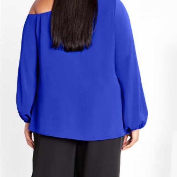 CITY CHIC Women’s Blouse TWYLA in ULTRA BLUE SZ 24 - Picture 3 of 4